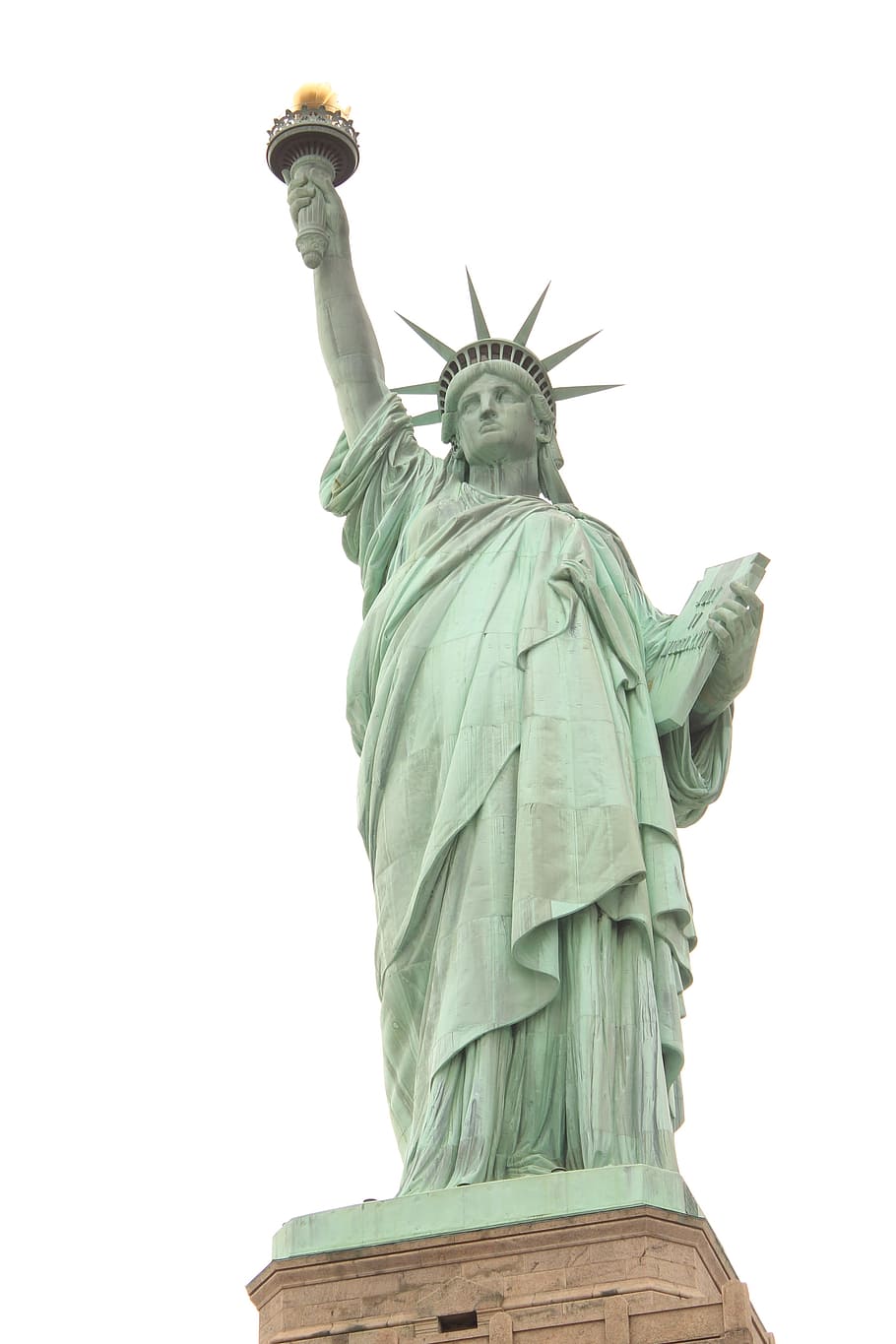 statue, liberty, light sky, sky., new york city, america, statue of liberty, sculpture, human representation, representation