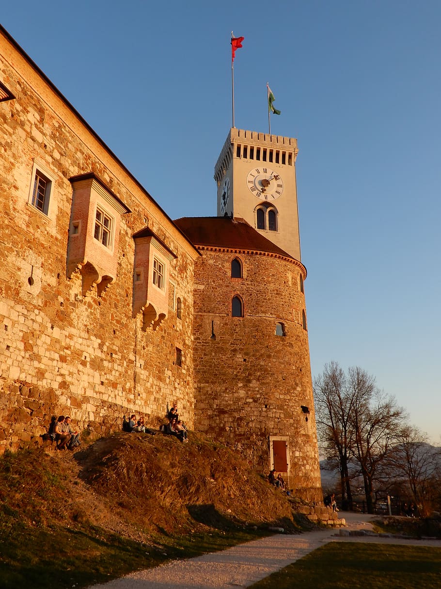 slovenia, ljubljana, castle, tower, architecture, built structure, building exterior, building, sky, history