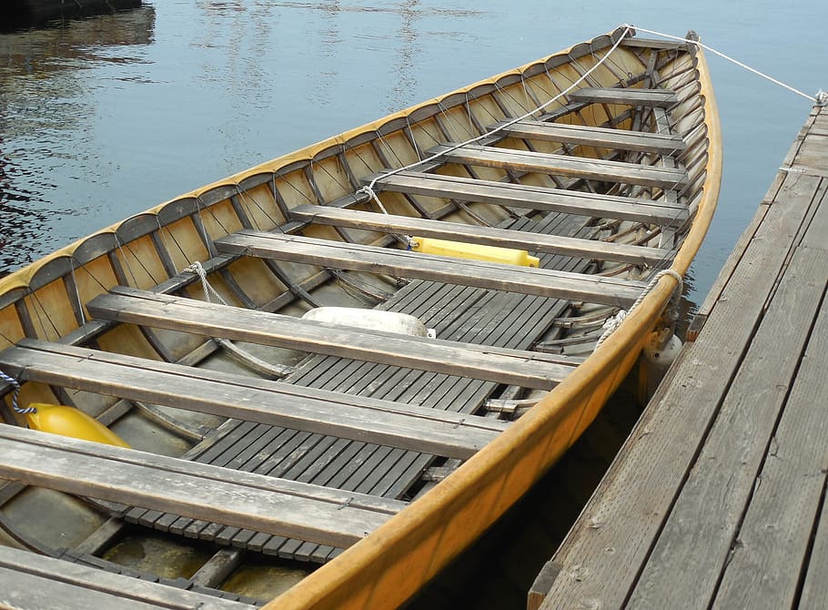 perahu kayu, kano, perahu, berperahu, dermaga, rekreasi, kapal, mendayung, memancing, danau