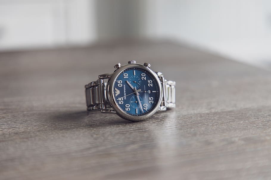 chrono, watch, silver, blue, wrist watch, armani, chic, jewelry, dial, data acquisition system