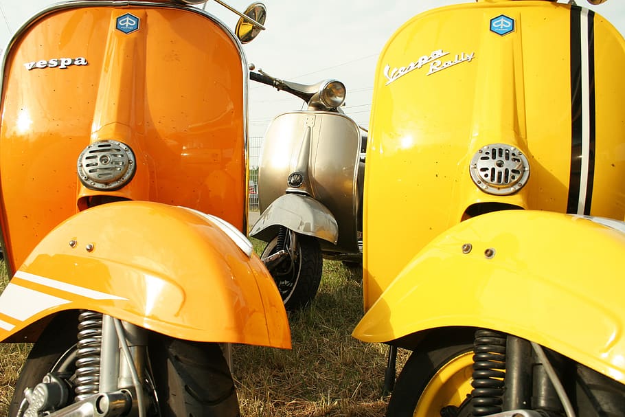 vespa, piaggio, roller, motor scooter, cult, flitzer, retro, vehicle, two wheeled vehicle, motorcycle