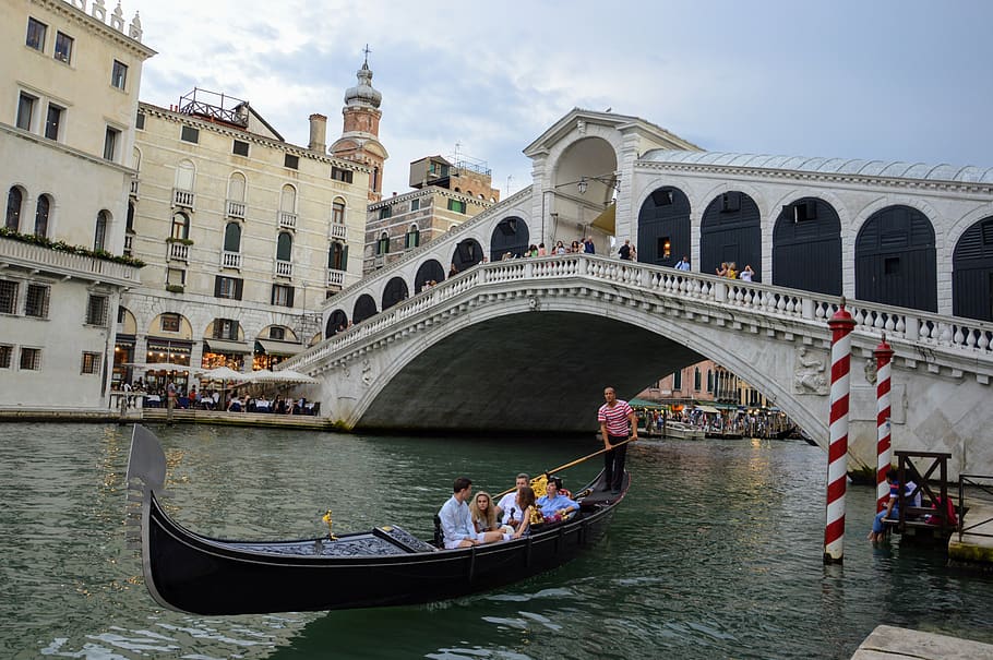 Rialto, Venecia, Italia, agua, arquitectura, góndola, ciudad, canal, Laguna, casas