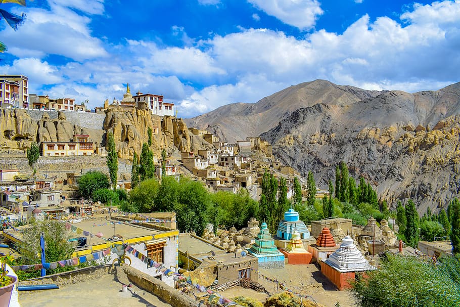 leh, ladakh, montañas, kashmir, india, paisaje, viajes, naturaleza, himalaya, cielo