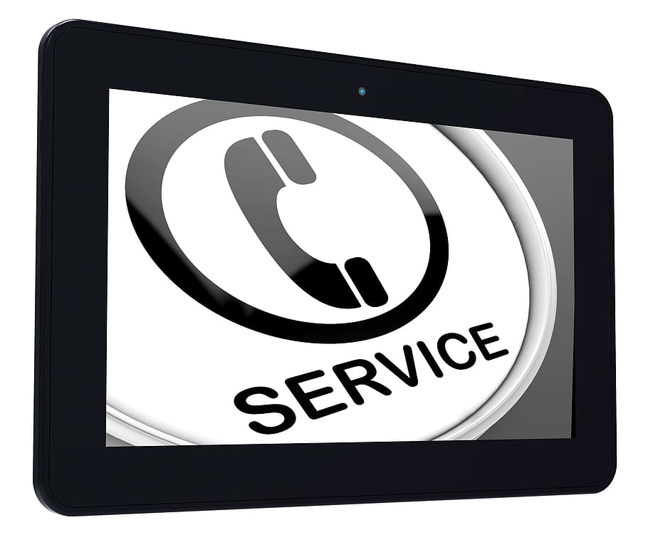 significado de la tableta de servicio, llamada, cliente, ayuda, asistencia, botón, servicio al cliente, diagnóstico, arreglo, reparación