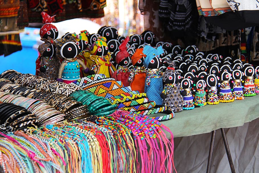 art, crafts, african, market, souvenir, tribal, travel, cape town, south africa, multi colored