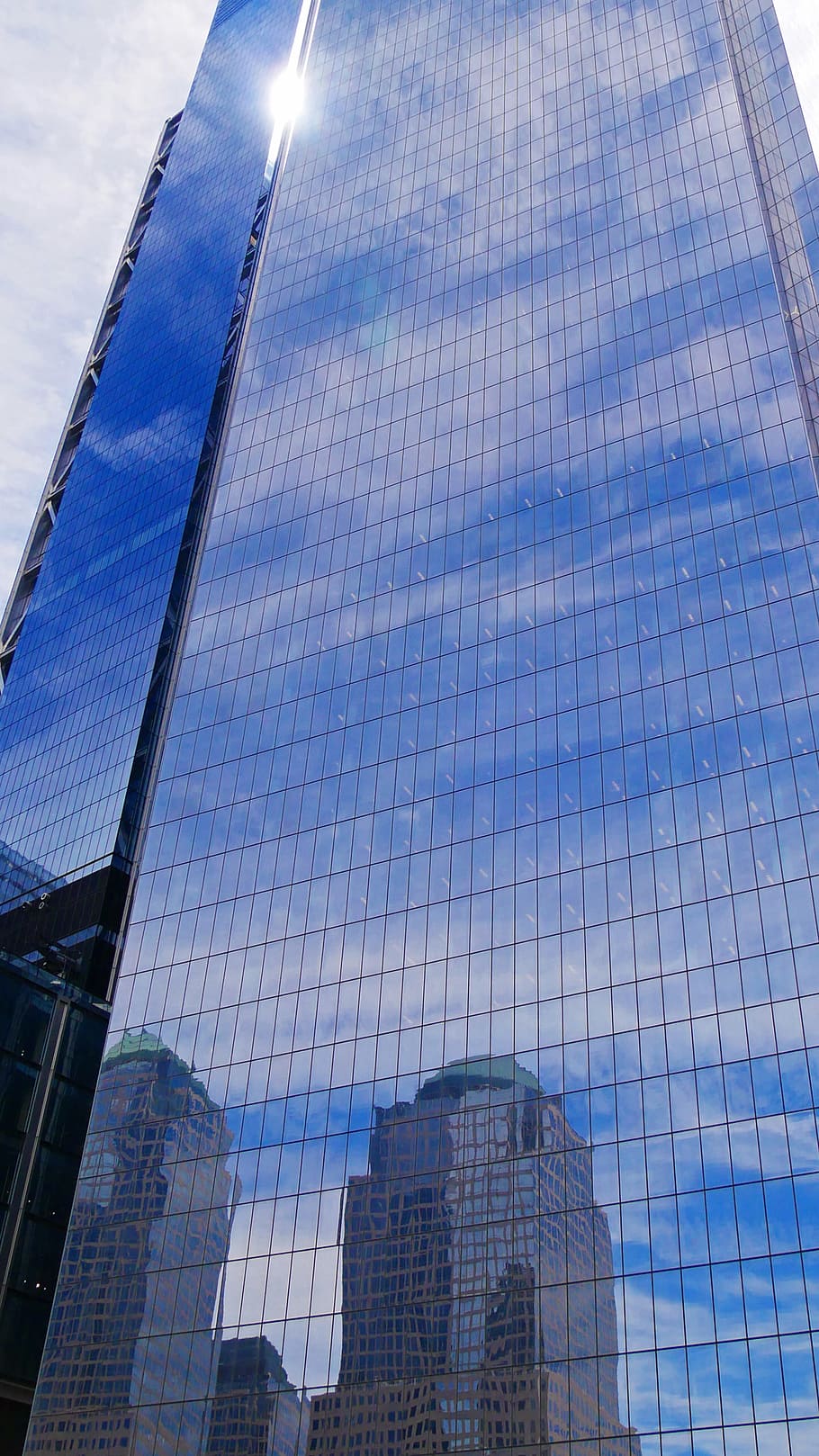 reflection, buildings, world trade center, lower, manhattan, new, york city, city., the world trade center, skyscaper