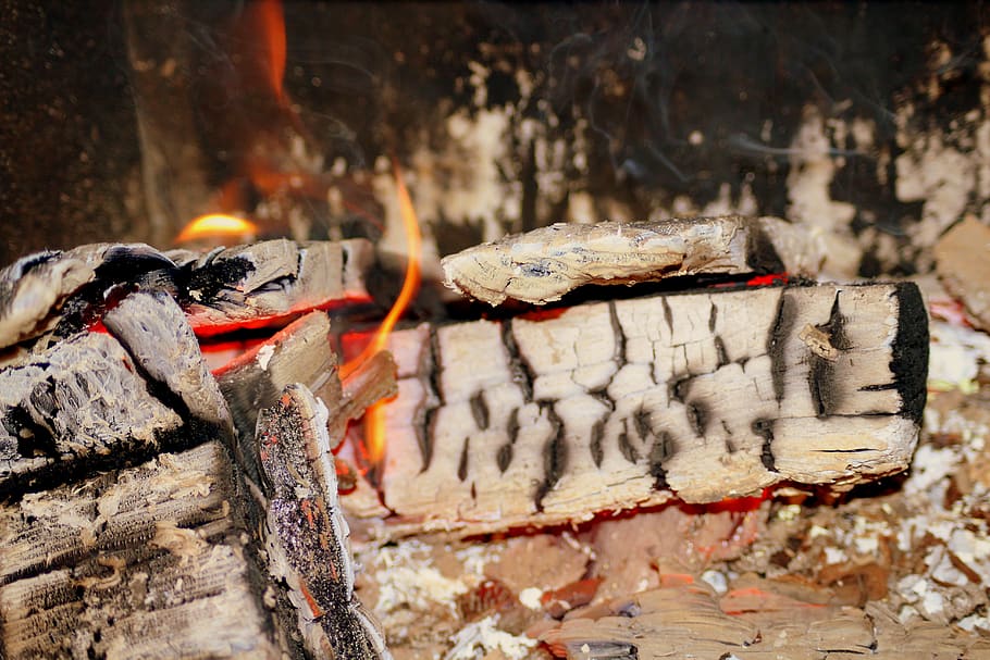 lareira, madeira, incensário, queimar, a chama, quente, calor, inverno, luz, queima