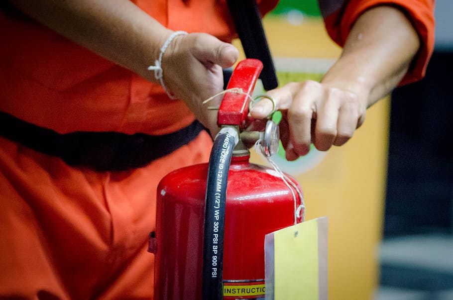 fire extinguisher, training day, extinguisher, fire, protection, safety, danger, security, equipment, red