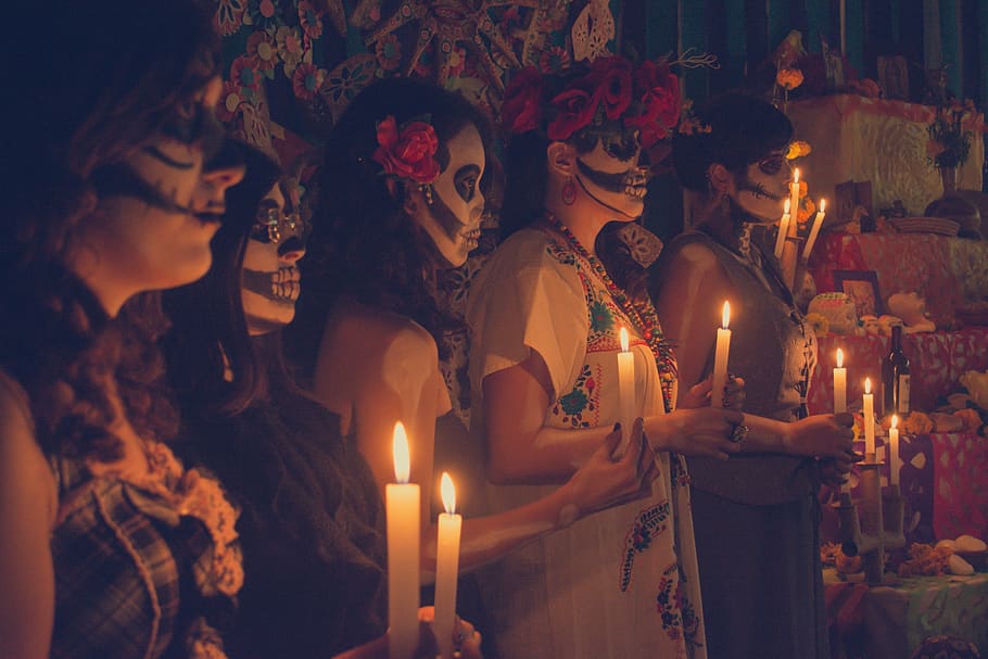 people, religion, flame, day of the dead, old, darkness, spirituality, sailing, belief, candlestick