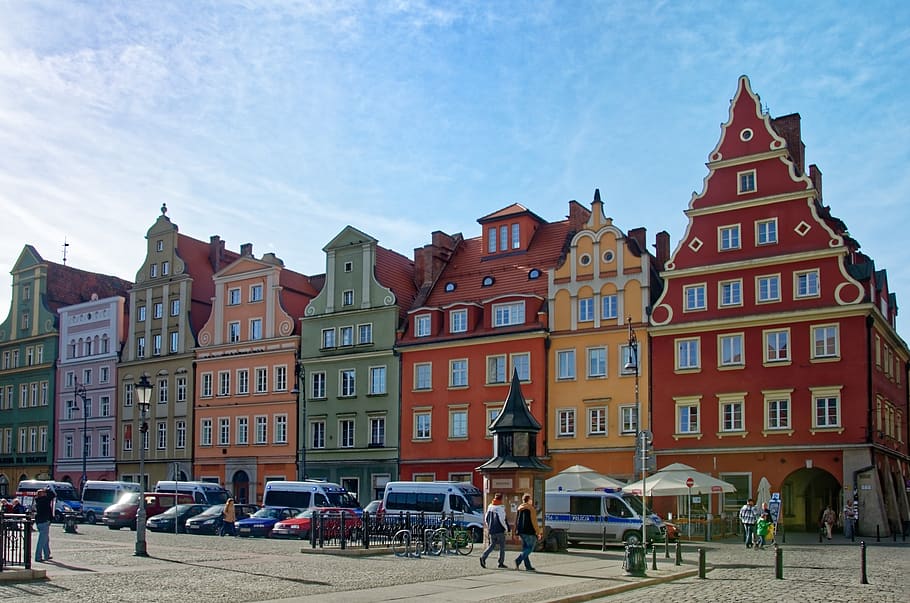 poland, silesia, wroclaw, wrocław, historic center, architecture, facade, building, historically, building exterior