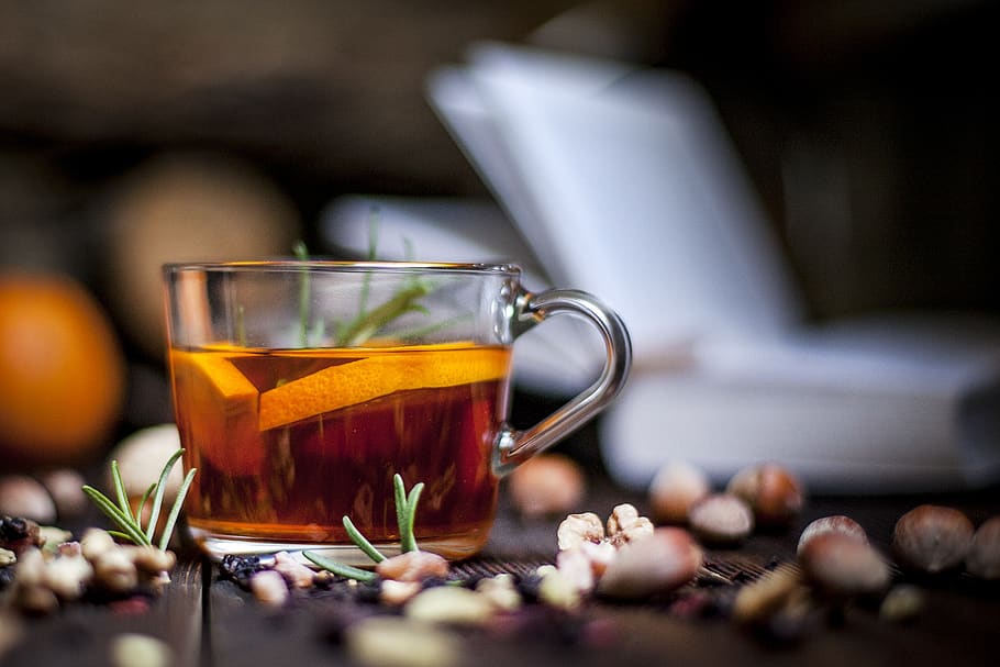 drink, hot, tea, cup, glass, table, aromatic, wood, desktop, herb