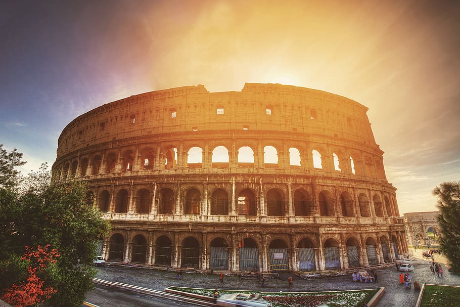 Colosseum di Roma, kota dan perkotaan, Eropa, Wallpaper hD, Italia, Roma, arsitektur, struktur yang dibangun, tujuan wisata, lengkungan