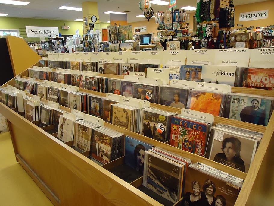 cds, store, shop, shelf, display, rack, buy, music, cd, choice