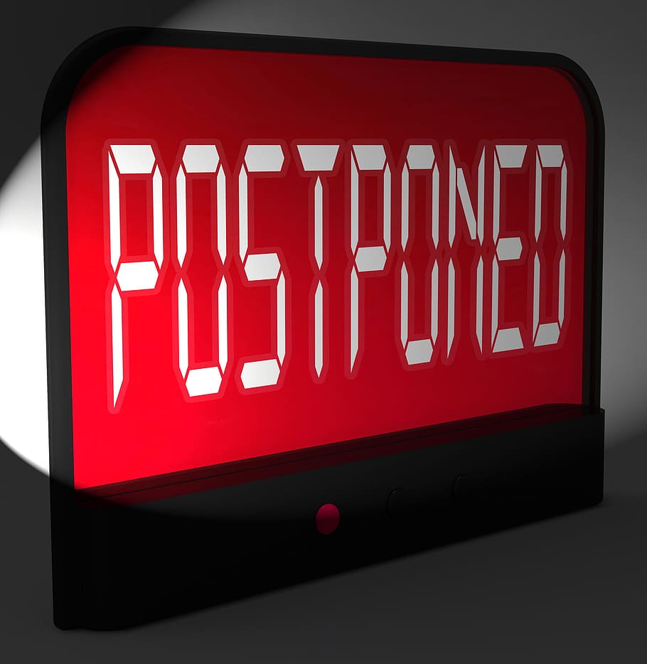postponed, digital, clock meaning, delayed, later, time, clock, defer, deferred, delay