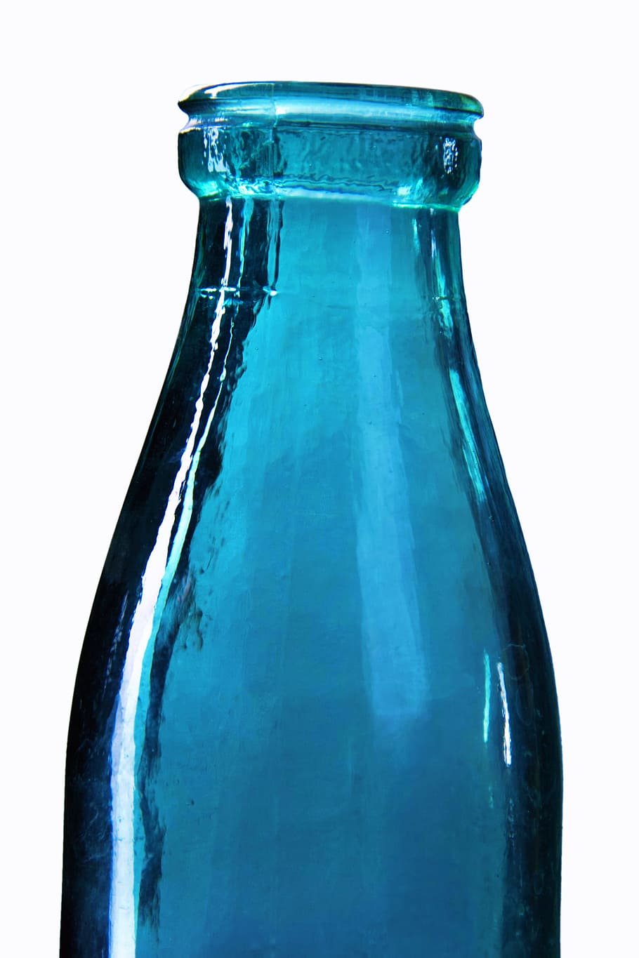 glass, blue, soda, closeup, isolated, wet, bottleneck, clear, nobody, vibrant