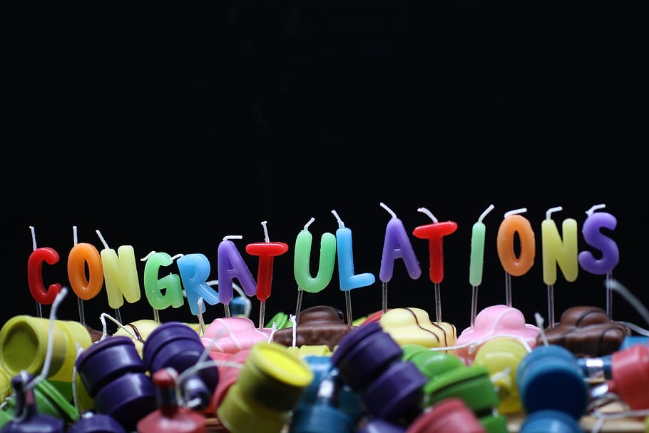 black, cake, congratulation, congratulations, cakes, candle, candles, party poppers, party popper, congratulations cake