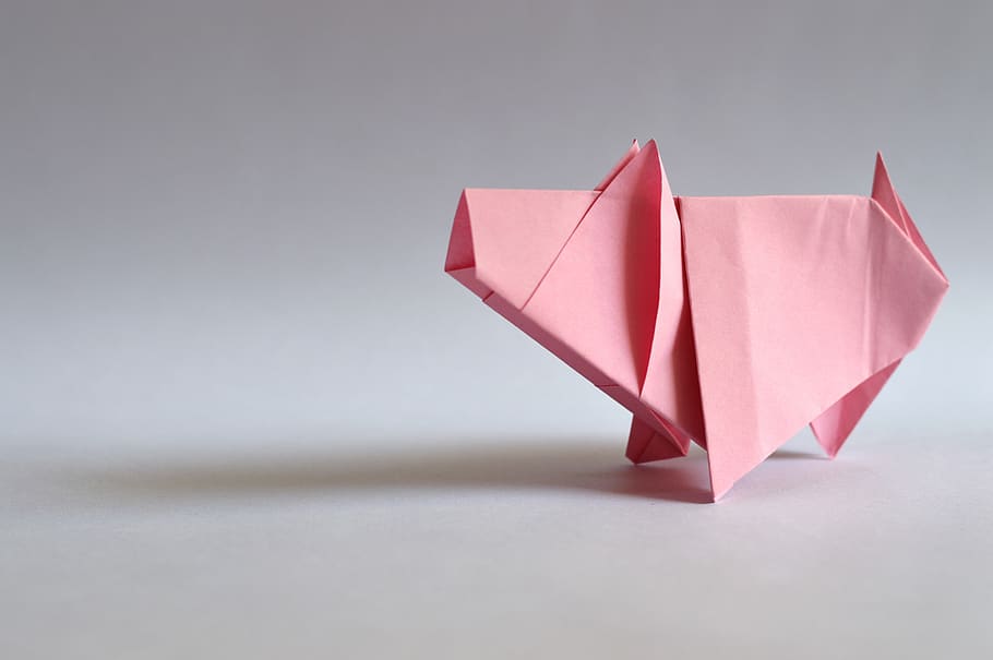 paper, pork, symbol, rosa, little pig, origami, celebration, traditional, chinese, character