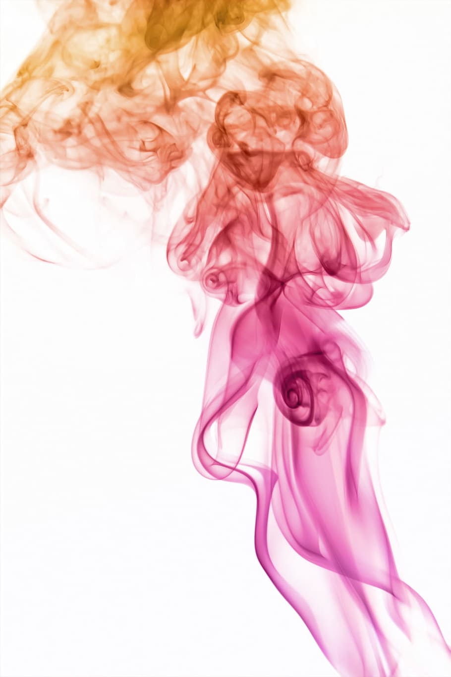 abstract, aroma, white, aromatherapy, background, color, smell, smoke, white background, studio shot