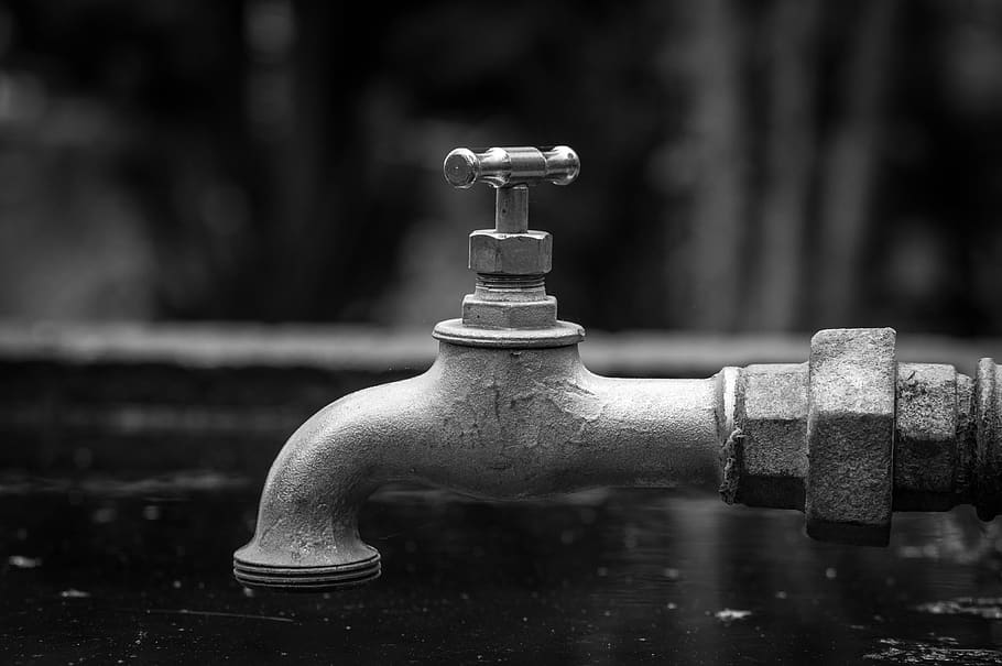 industry, old, steel, faucet, metal, weathered, cast, water, focus on foreground, close-up
