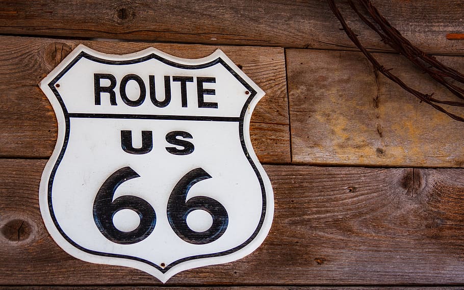 ruta 66, letrero, clásico, autopista, vintage, nostalgia, viaje, unidad, retro, estados unidos