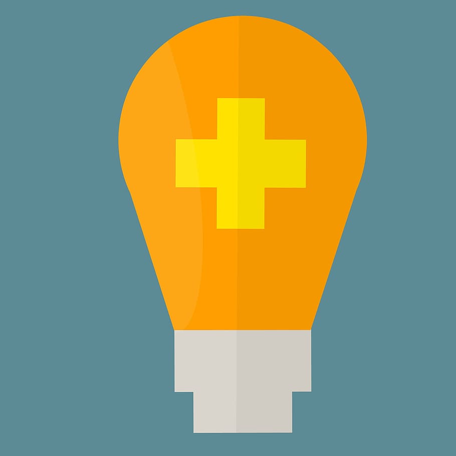 illustration, light bulb, concept, new, ideas., positive, thinking, icon, attitude, bulb