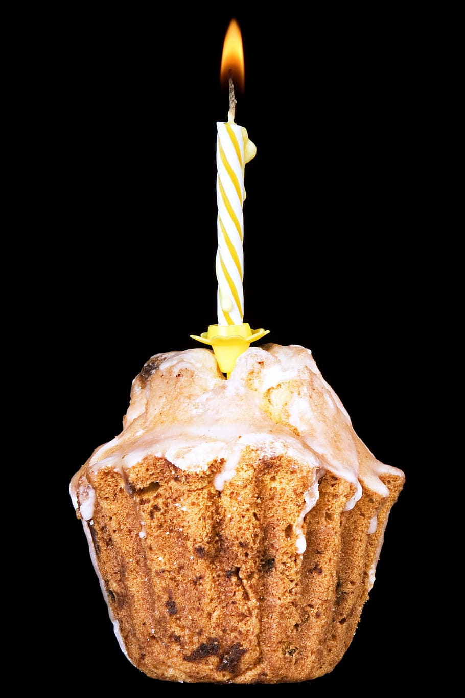 aniversário, preto, fundo, bolo, cupcake, isolado, ninguém, sobremesa, doce, lanche