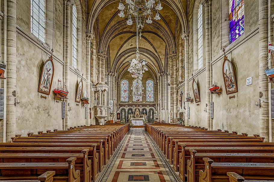 church, empty, architecture, building, chapel, catholic, interior, religion, belief, place of worship