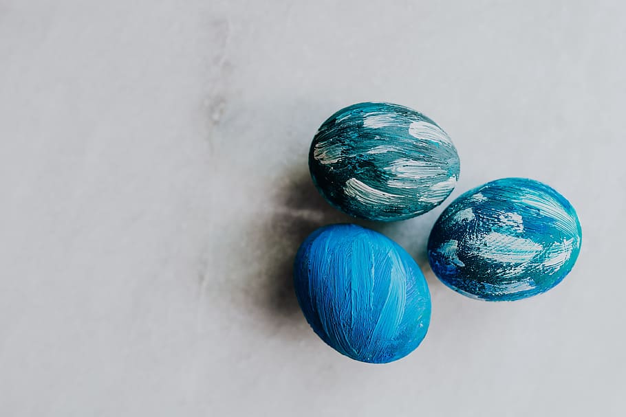 blue easter eggs, blue, eggs, colorful, easter, painted, still life, indoors, studio shot, sphere
