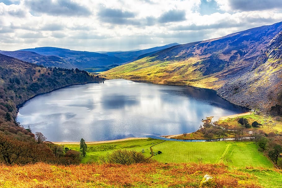 Лох Тай, озеро, ирландия, пейзаж, сельская местность, на открытом воздухе, декорации, природа, спокойствие, викинги