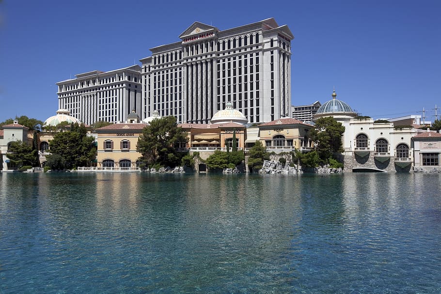 Caesars Palace, arquitectura, lujo, Las Vegas, Strip, hotel, Highsmith, agua, casino, juegos de azar