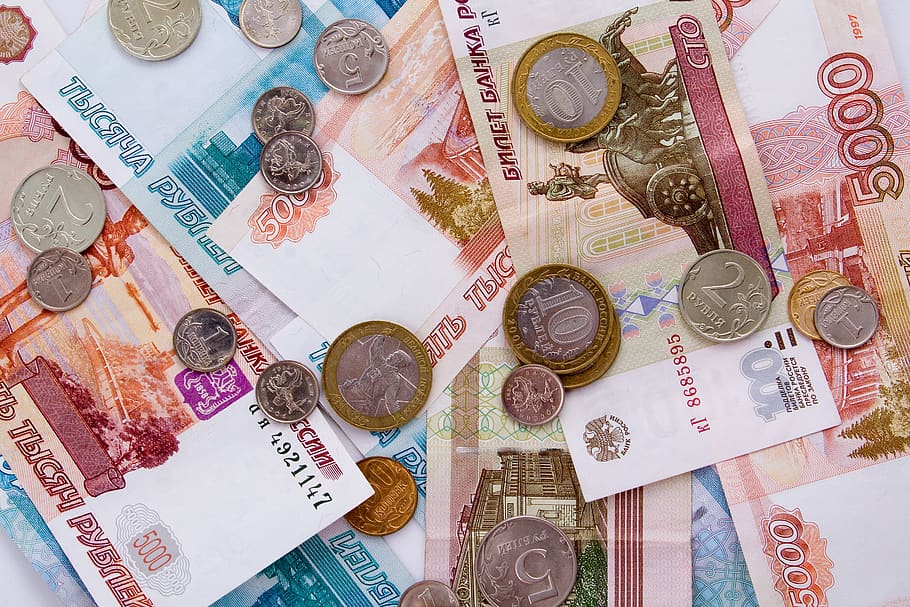 rublo, dinero, rusia, monedas, moneda, billetes, ruso, fondo, proyecto de ley, kopek