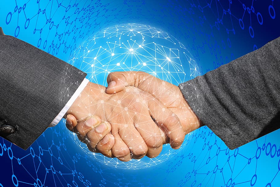 handshake, shaking hands, internet, cyber, network, finger, touch screen, business, businessman, technology