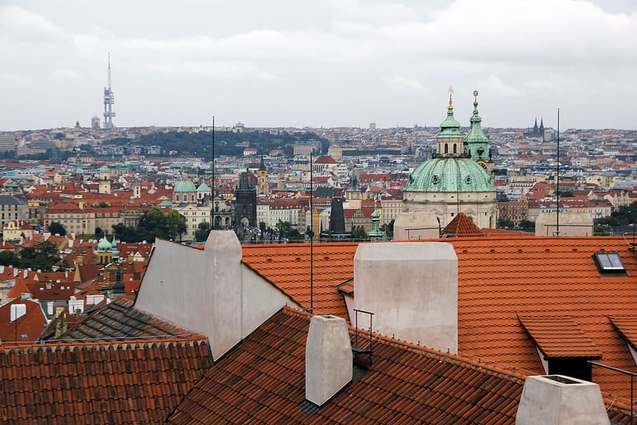 torre, medieval, praha, viagem, Praga, urbano, marco, atração, panorâmica, castelo