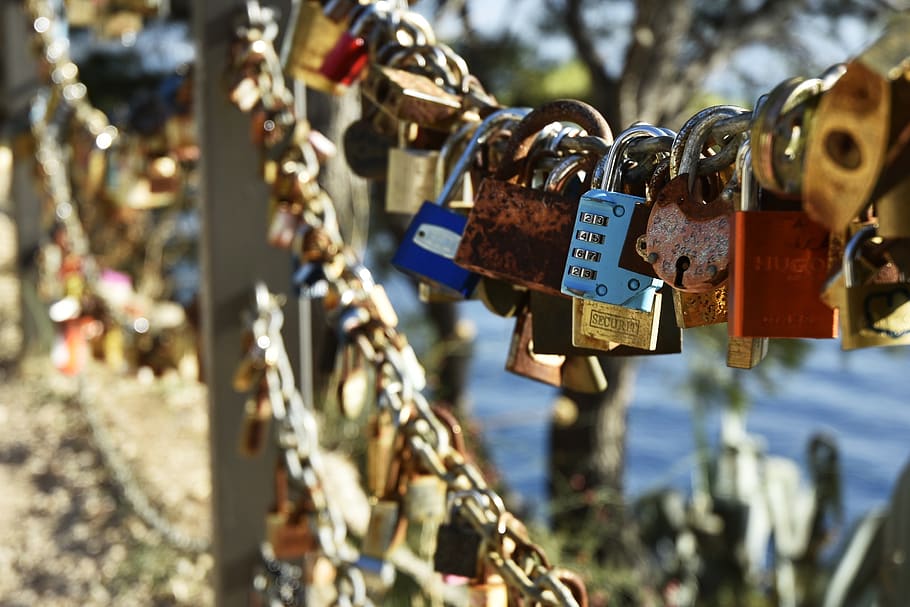 lock, colors, colorful, symbol, love, code, romantic, wedding, croatia, padlock