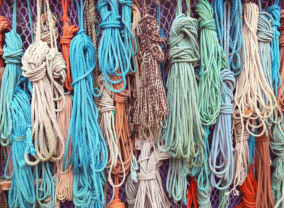 corda, juta, cânhamo, sisal, algodão, cordão, fibras, nó, expedição, trançado
