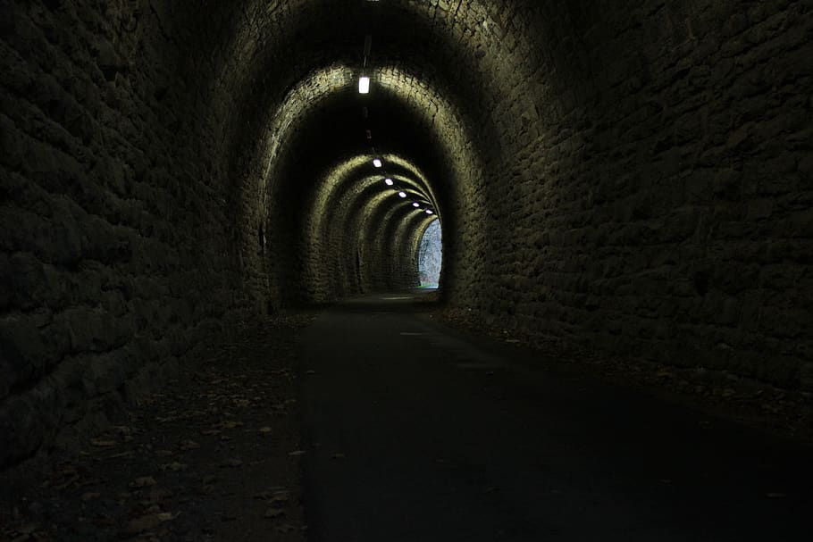 tunnel, gloomy, light, dark, wall, architecture, shadow, atmosphere, abandoned, the way forward