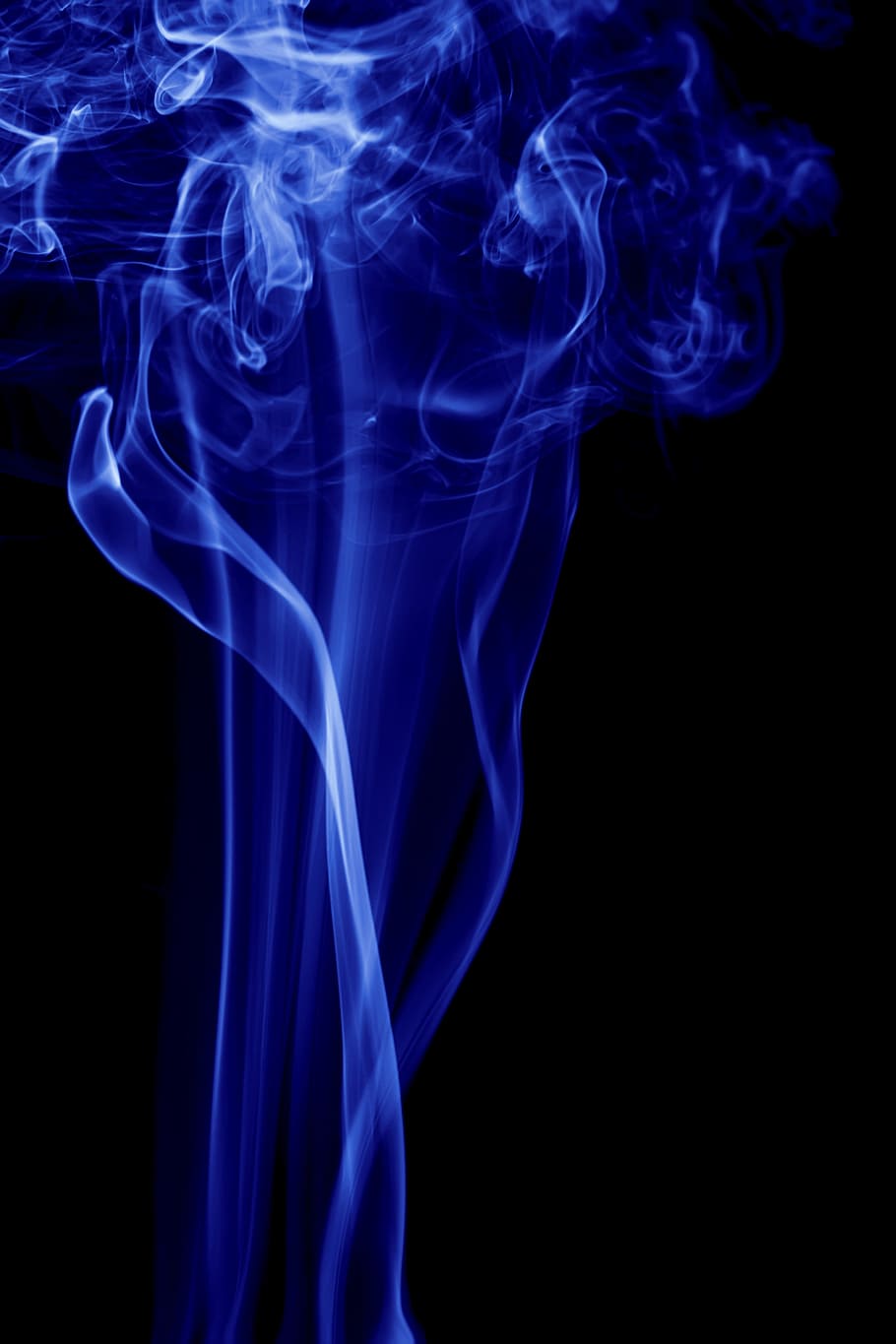 abstrato, aromaterapia, plano de fundo, cor, cheiro, fumaça, fundo preto, tiro do estúdio, fumaça - estrutura física, azul