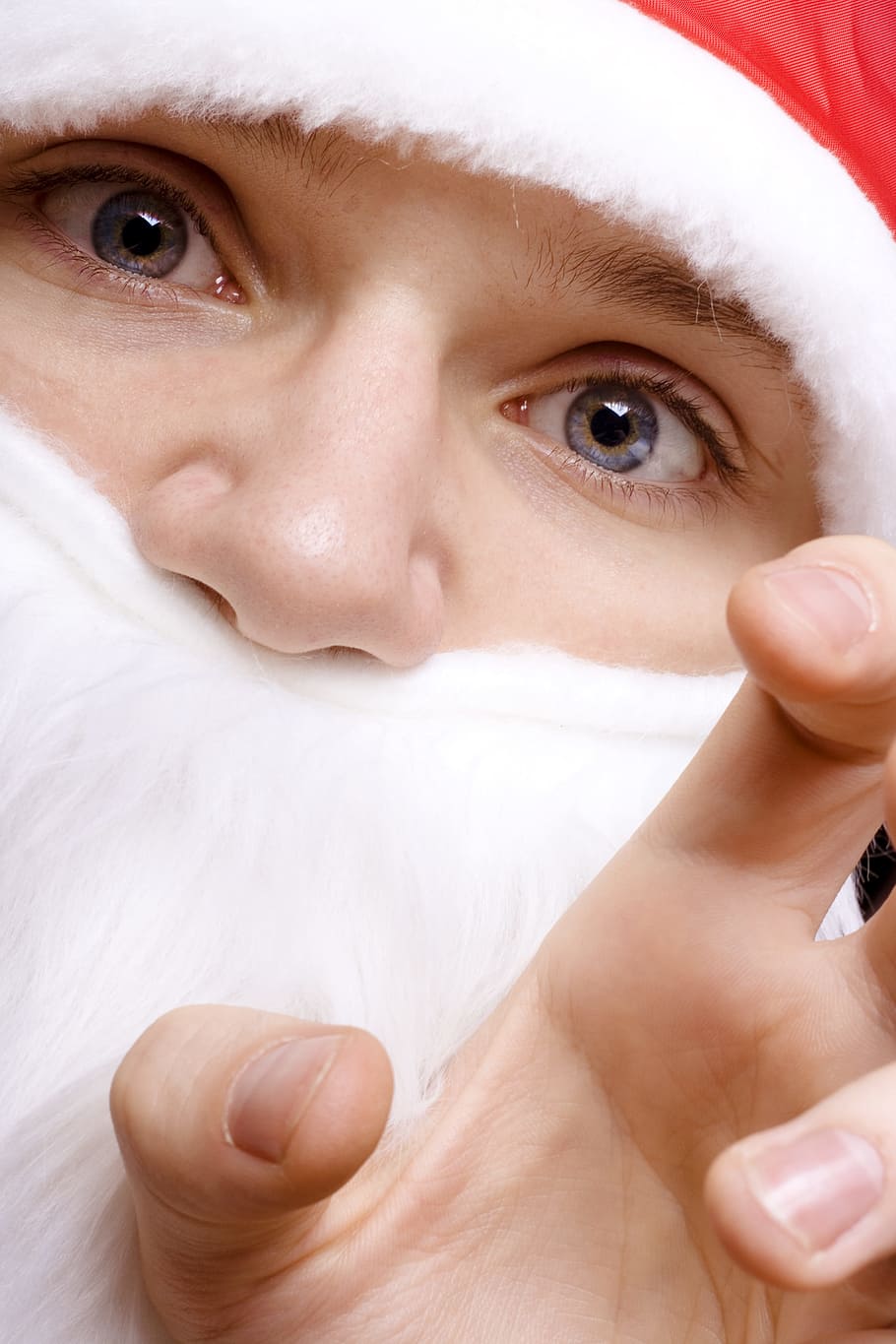 beard, celebration, christmas, claus, clause, costume, december, fun, fur, hand