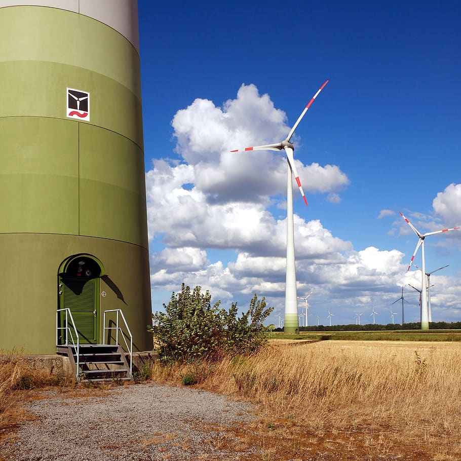 wind turbine, wind mill, windfarm, energy, clean air, clean energy, wind, environment, green, green energy
