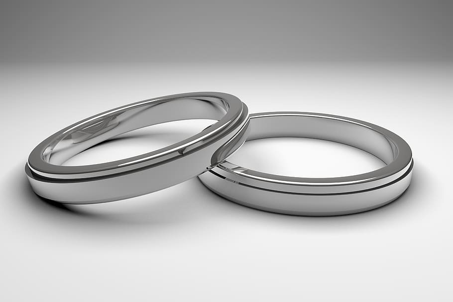 anel, casamento, anéis, prata, celebração, obrigação, jóias, noiva, noivo, dois