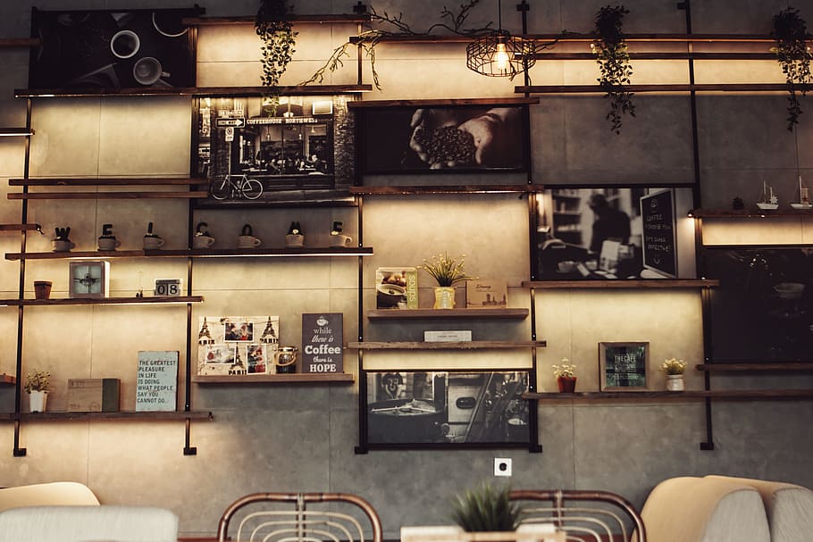 decor, coffee, shop, poster, art, design, photography, rustic, vintage, coffee shop