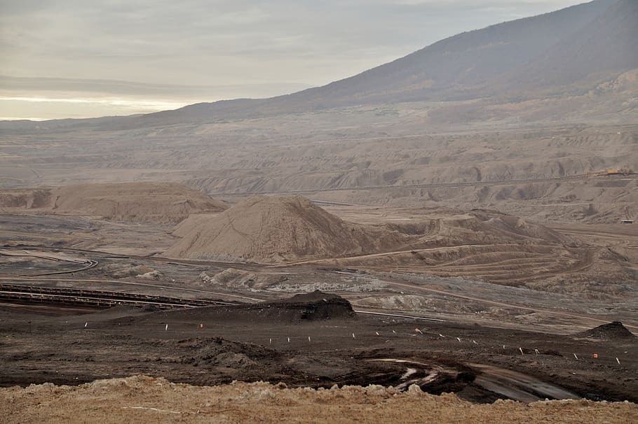 monthly, landscape, surface, mine, lignite, mining, planet, country, ecology, mineral