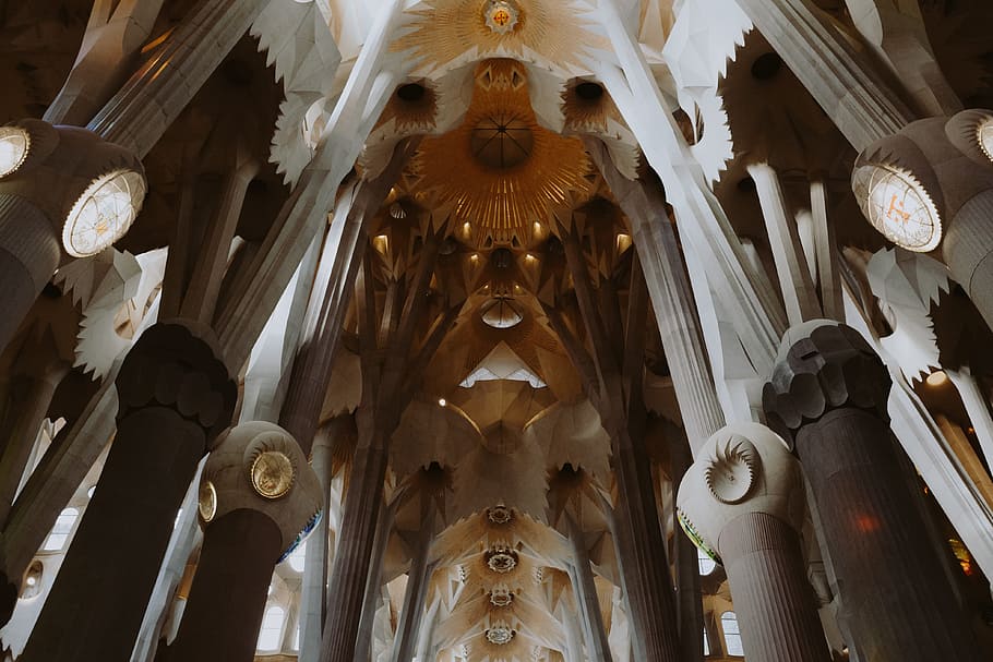 catedral, projetado, barcelona, ​​espanha, religião, arquitetura, cidade, Europa, igreja, espanhol