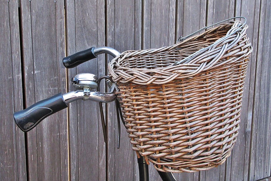 acessórios, cesta de bicicleta, enviar, chamar, andar de bicicleta, bicicleta, brilhante, metal, aviso, manusear