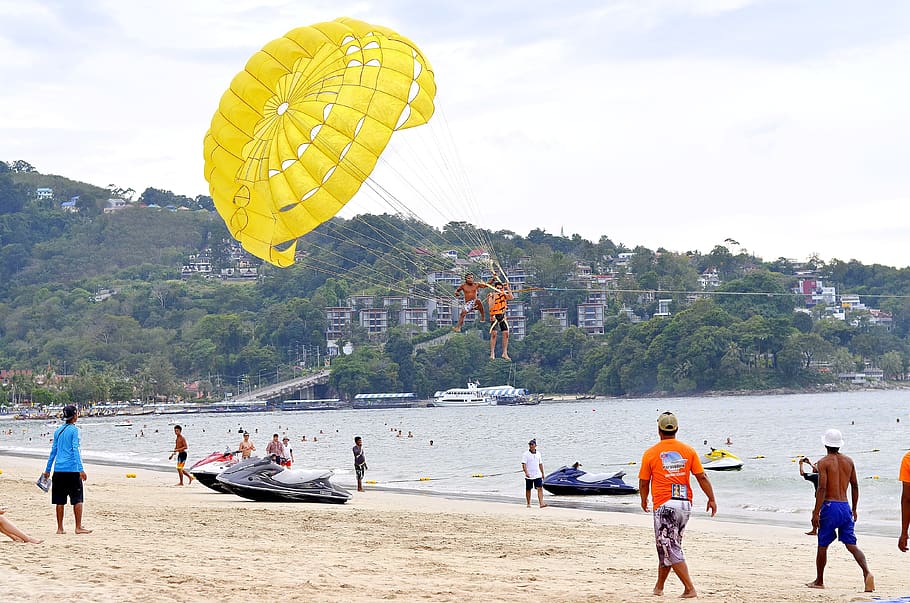 Phuket, Tailândia, parasail, água, esporte, praia, viagem, turismo, tropical, ao ar livre