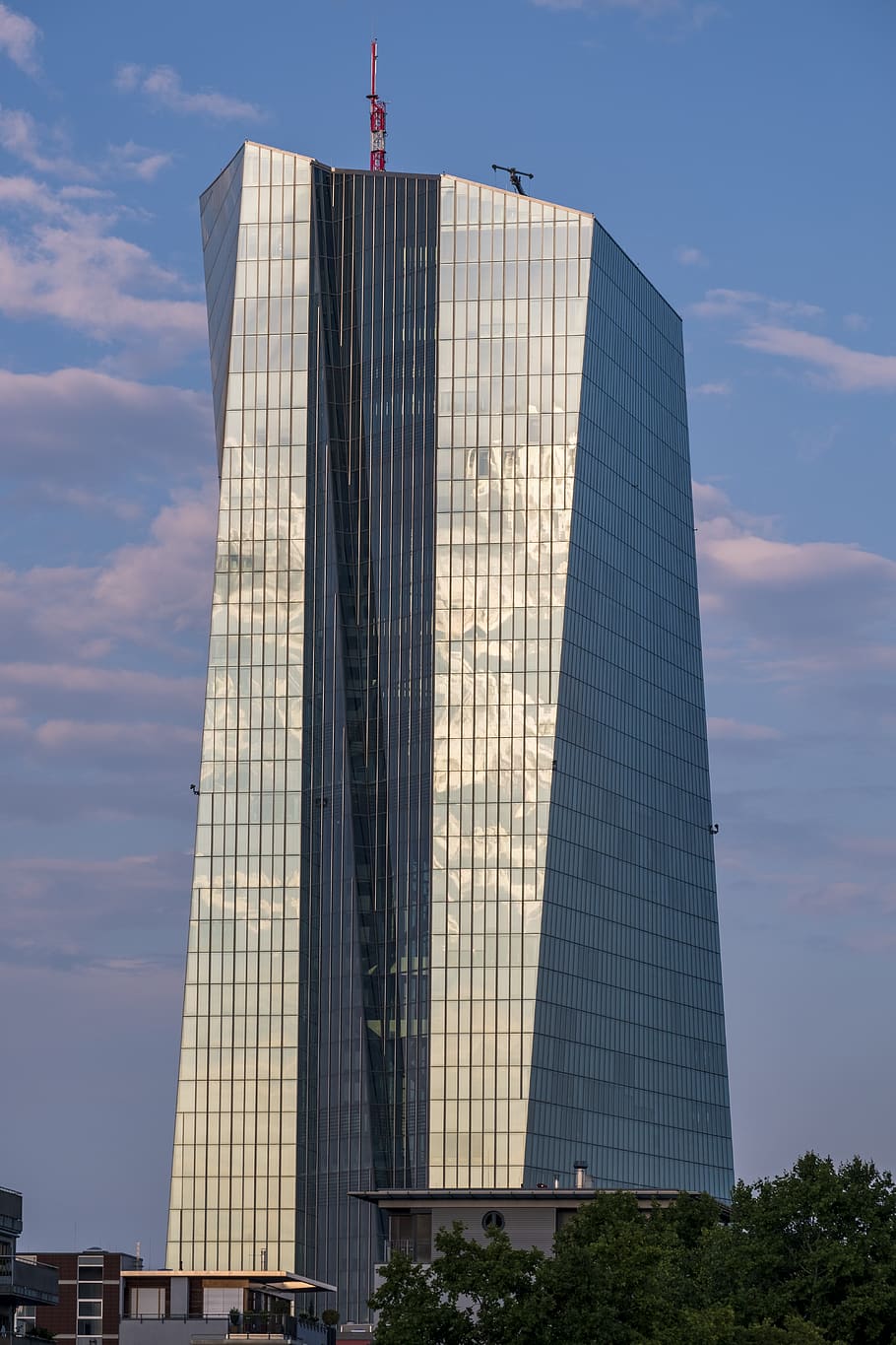skyline, skyscraper, city, ecb, european central bank, bank, frankfurt, germany, architecture, built structure