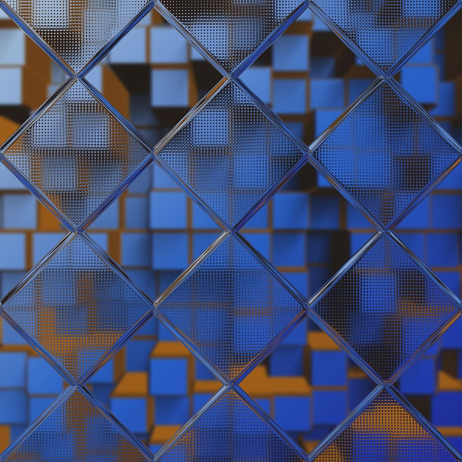 hex, hexagonal, abstract, blue, background, shape, pattern, modern, 3drender, full frame