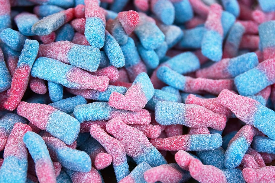 acid, sweet, nutrition, sour, food, nibble, pink-blue, sugar, delicious, large group of objects