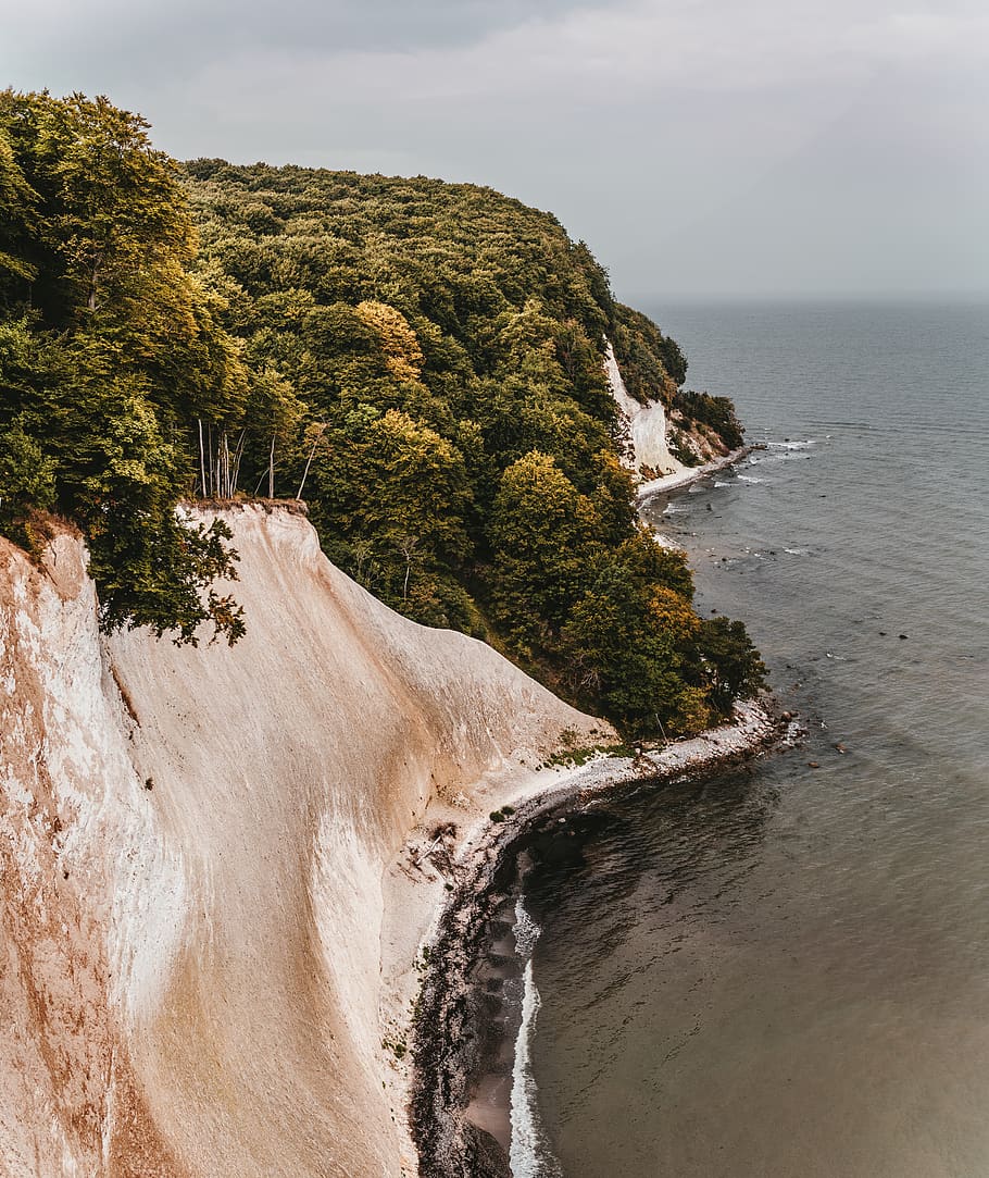 white cliffs, rügen, baltic sea, sea, rock, nature, coast, chalkboard, cliffs, water