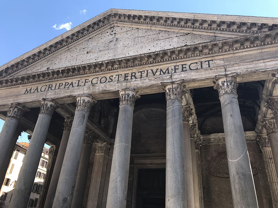 rome, pantheon, architecture, italy, building, tourism, ancient, historic, temple, roman
